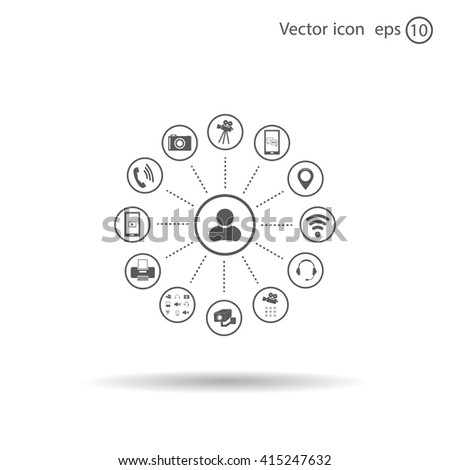 technology web icons set