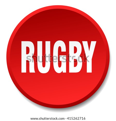 rugby red round flat isolated push button