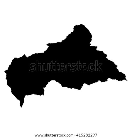 Central African Republic black map on white background vector