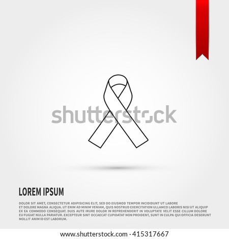 AIDS awareness ribbon icon . 