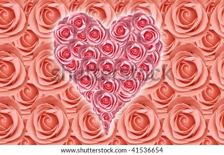 an image of heart shape from pink roses