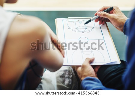 Basketball Player Sport Game Plan Tactics Concept Royalty-Free Stock Photo #415366843