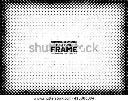 Grunge halftone frame - Isolated vector background