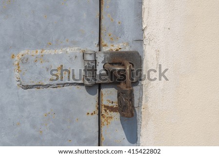 Old lock on the door.
