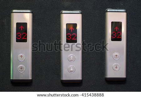Elevator Button up and down direction with up red light