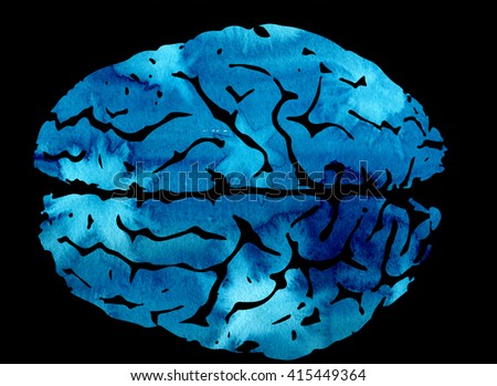 Brain illustration and concept background. Design for poster, flyer, cover brochure. Creativity, ideas, inspiration, intelligence, thoughts, strategy, memory, innovation, education, learning.