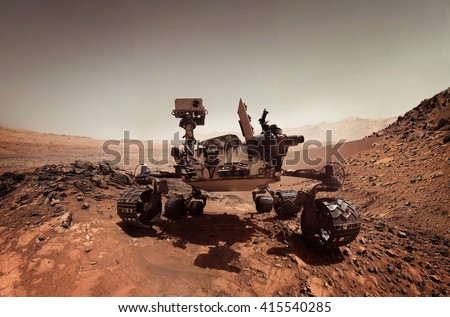 Mars rover. Elements of this image furnished by NASA Royalty-Free Stock Photo #415540285