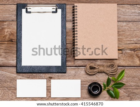 Mock-up. Brand identity template. Corporate Identity. Branding Mock Up Old Wood Texture Background