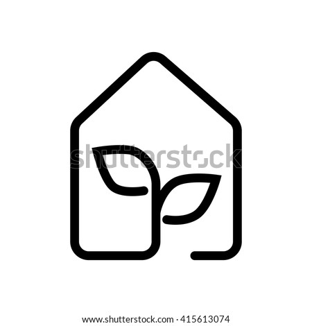 eco house icon concept