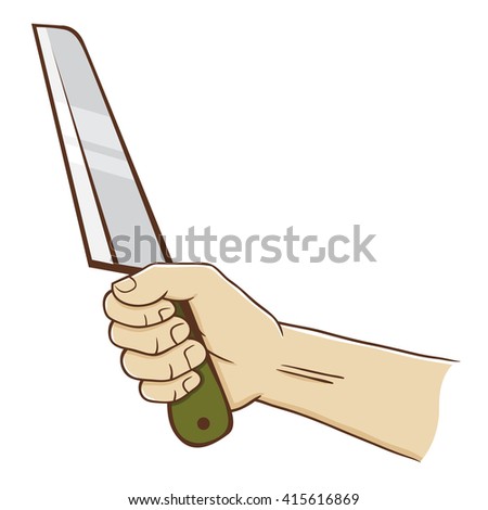 Vector stock of a hand holding a kitchen knife