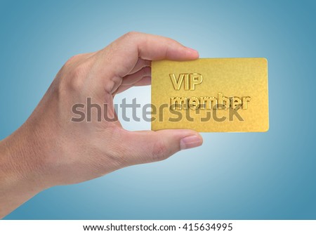 holding card gold vip member