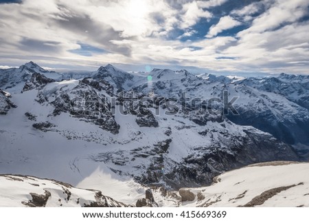 Holiday in Switzerland, Foggy view of winter in Mount Titlis Switzerland