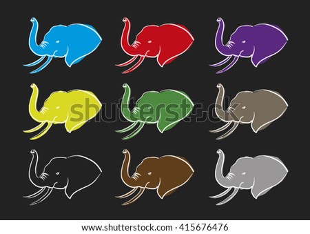 Elephant colorful vector