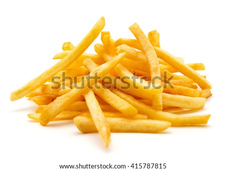 potato fry on white isolated background Royalty-Free Stock Photo #415787815