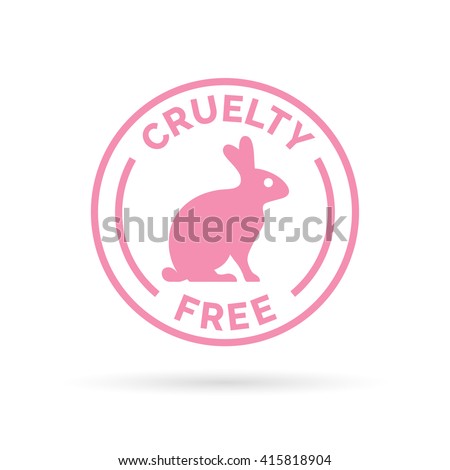 Animal cruelty free icon design. Product not tested on animals symbol with pink bunny rabbit sign. Vector illustration.