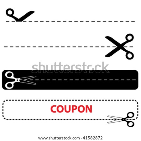 vector scissors with cut lines templates to choose from