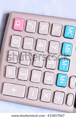 calculator placed on the floor