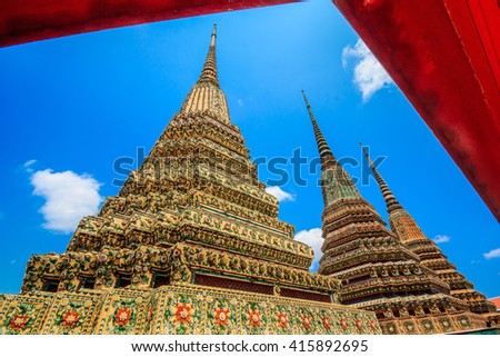 Phra Maha Chedi at Wat Pho Temple in bangkok, Thailand, Asia
