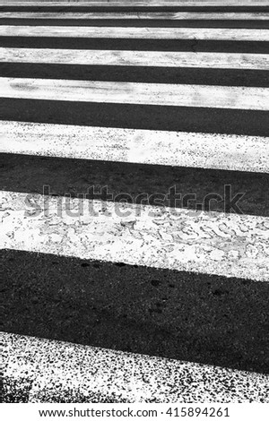 Pedestrian crossing on the road, zebra traffic walk way.