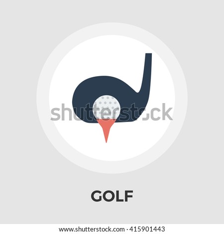 Golf icon vector. Flat icon isolated on the white background. Editable EPS file. Vector illustration.