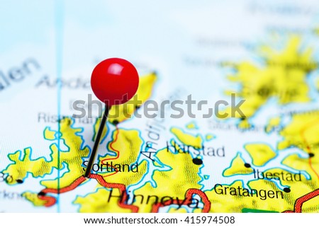 Sortland pinned on a map of Norway
