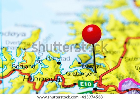 Gratangen pinned on a map of Norway
