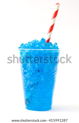 Blue slushie Isolated on white background
 Royalty-Free Stock Photo #415991287