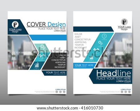 Blue technology annual report brochure flyer design template vector, Leaflet cover presentation abstract geometric background, layout in A4 size