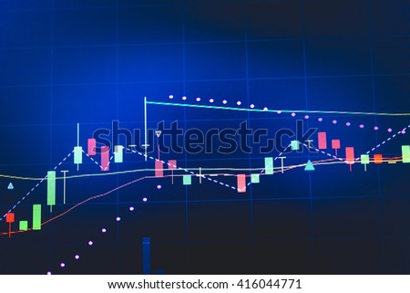 Statistics accounting info, which including of many economic statistics such as bar chart and pie diagram on digital information screen. - Business Research Economy Statistics Concept. Stock photo. 