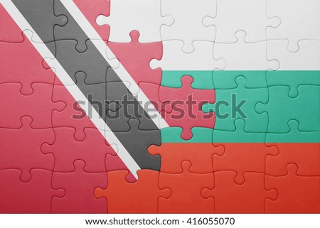 puzzle with the national flag of trinidad and tobago and bulgaria . concept
