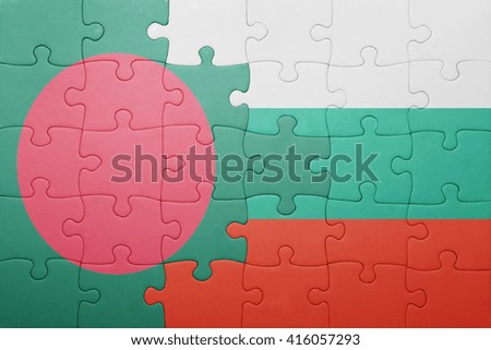 puzzle with the national flag of bangladesh and bulgaria . concept