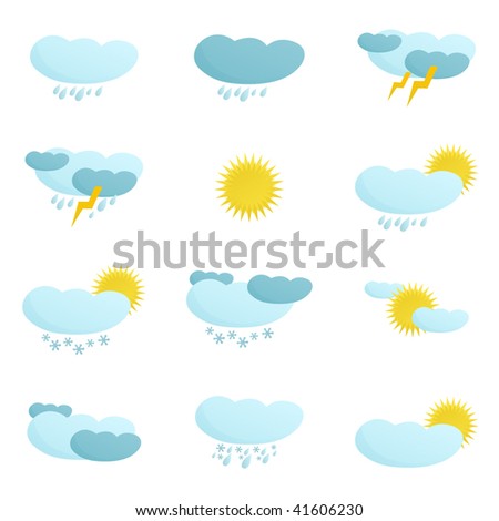 Weather Icon Set. Vector Illustration.