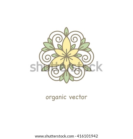 Vector Organic symbol. Modern illustration for packaging for natural products, shops, cosmetics, clothing.