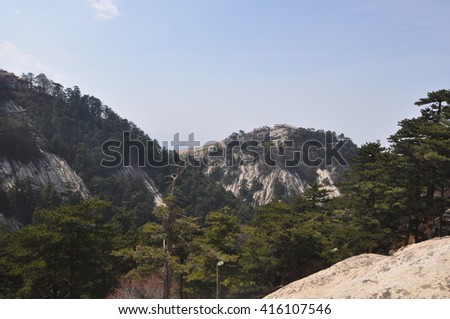 The mighty Mount Huashan in Shanxi province, central China