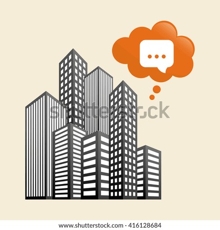 Smart city design. technology icon. multimedia concept