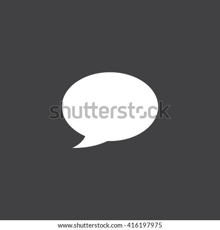 Speech bubble icon vector, solid illustration, pictogram isolated on black