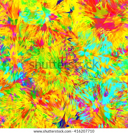 Color background. Abstract seamless vector pattern of formless stains. It looks like a floral pattern painted in gouache