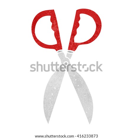 freehand retro cartoon pair of scissors