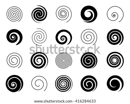 Set of spiral elements Royalty-Free Stock Photo #416284633