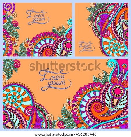 set of floral decorative background, template frame design for card, brochure, book, business card, postcard, wedding invitation, banner