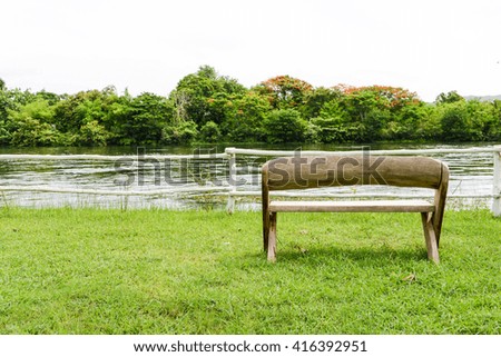 Wood Bench by the river