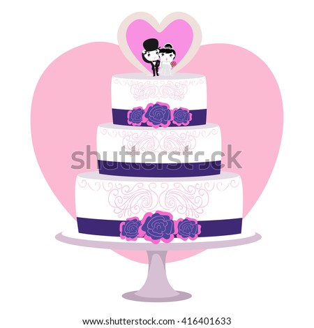 Vector Illustration of Wedding Cake