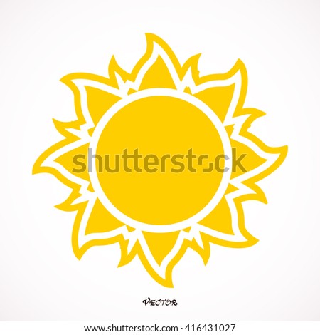 Sun Icon Isolated Background