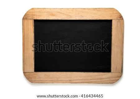 Blank old blackboard on white background