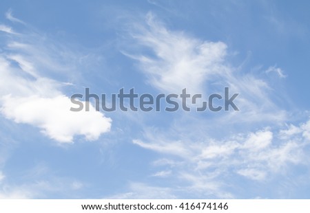 Cloudy cumulus, medium, high in the blue sky background
