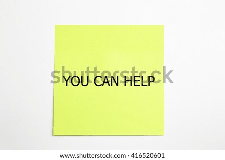 you can help word written on sticky notes.