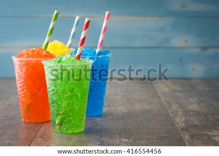 Colorful summer slushies Royalty-Free Stock Photo #416554456