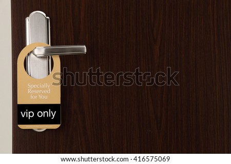 special reserved door sign hang on the door handle