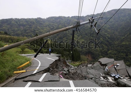 collapsed roads Royalty-Free Stock Photo #416584570