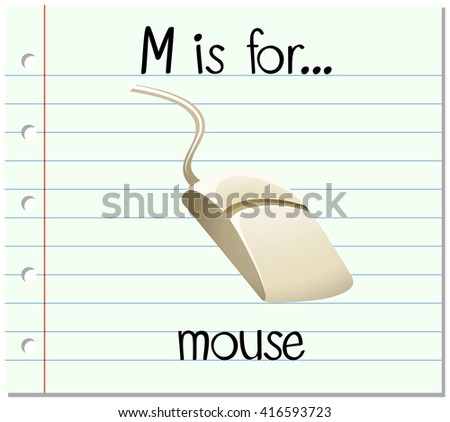 Alphabet  M is for mouse illustration